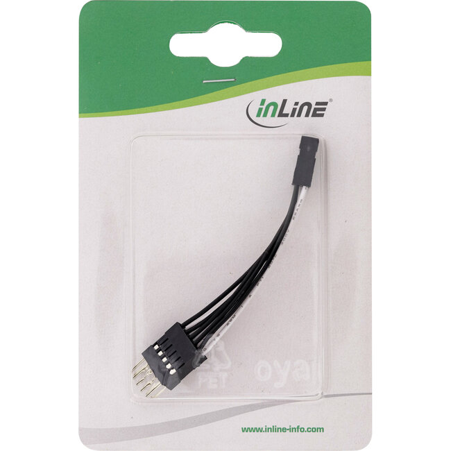 InLine® USB 2.0 verlengkabel, intern, 2x 5-pins male-female aansluiting, 0,05m