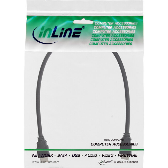 InLine® HDMI kabel, HDMI high speed, male / male, zwart, 1m