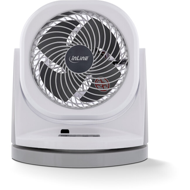 InLine® SmartHome WLAN tafelventilator, draaibaar, wit-grijs