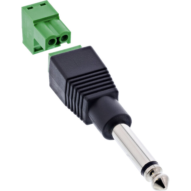 InLine® 6,35 mm-stekker naar aansluitblok, mono, 2-pins