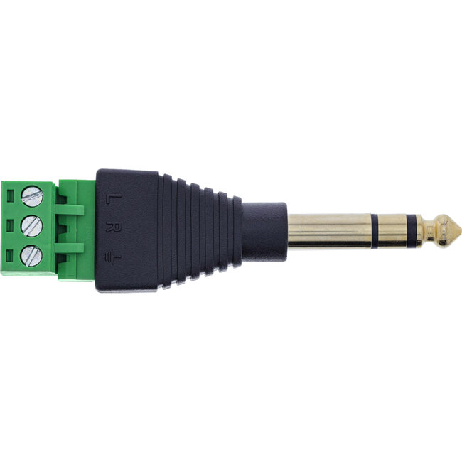 InLine® 6,35 mm stereo-stekker naar aansluitblok, stereo, 3-polig