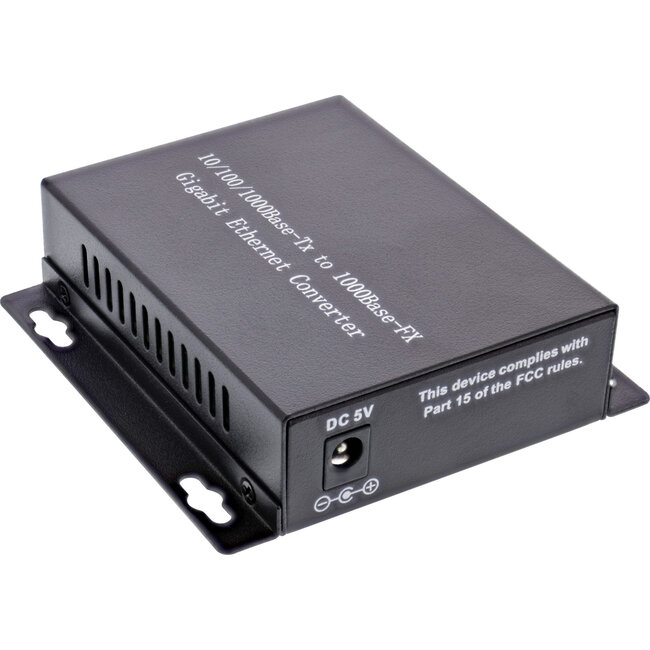 InLine® Netwerk Media Converter 10/100/1000Mb/s TP naar LWL (SC Duplex),SM, 20km