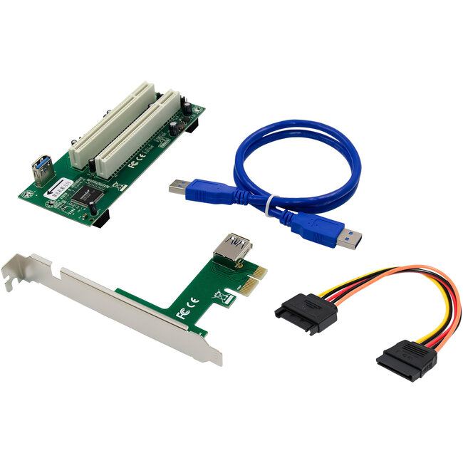 InLine® Interfacekaart, PCIe x1 naar 2x PCI 32-bit, incl. 60 cm kabel