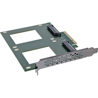 InLine InLine® PCIe kaart naar 2x interne U.2 NVMe SFF-8639 - Bifurcatie, PCIe x8