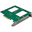 InLine® PCIe kaart naar 2x interne U.2 NVMe SFF-8639 - Bifurcatie, PCIe x8