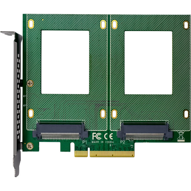 InLine® PCIe kaart naar 2x interne U.2 NVMe SFF-8639 - Bifurcatie, PCIe x8