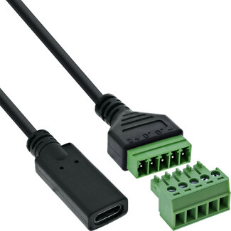 InLine InLine® USB-C aansluiting naar aansluitblok, 5-pins, met kabel