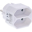 InLine® wandcontactdoosadapter, randaardestekker naar 2x Euro contactdoos, wit