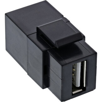 InLine InLine® USB 2.0 Keystone insteekmodule, USB-A stekker/stekker, haaks, zwart