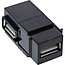 InLine® USB 2.0 Keystone insteekmodule, USB-A stekker/stekker, haaks, zwart