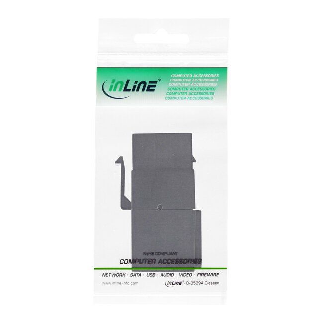 InLine® USB 2.0 Keystone insteekmodule, USB-A stekker/stekker, haaks, zwart