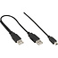InLine® USB mini Y-kabel, 2x stekker A naar mini B stekker (5-pins), 1,5m