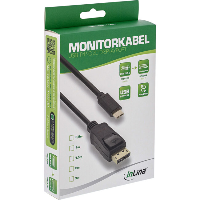 InLine® USB-beeldschermkabel, USB-C-stekker naar DisplayPort-stekker, 2m
