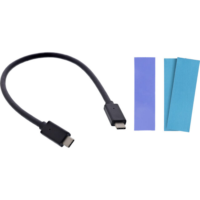 InLine® USB3.2 Gen.2 USB-C naar M.2 SSD (PCIe NVMe & SATA) behuizing