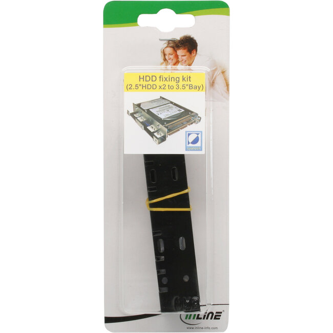 InLine® HDD/SSD montagerails, 2x 6,35 cm (2,5") naar 8,89 cm (3,5"), zwart