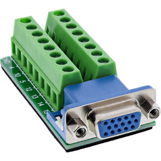 InLine InLine® klemmenblok, VGA (HD15), bus, 2-rij, schroefaansluiting