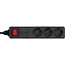InLine® contactdoos, 3-voudig aardingscontact, ÜSS, zwart