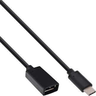 InLine InLine® USB 3.2 Gen.1x2 adapterkabel, USB-C stekker naar A female, 0,15m