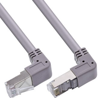 InLine InLine® Patchkabel oben/unten gewinkelt, S/FTP (PiMf), Cat.6, PVC, grau, 1,22m