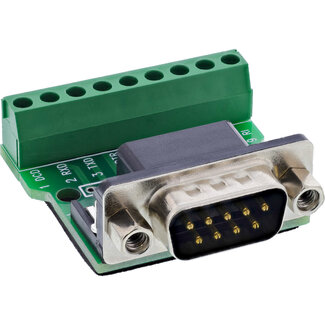 InLine InLine® klemmenblok D-Sub 9-plug, schroefaansluiting, schroefzekering