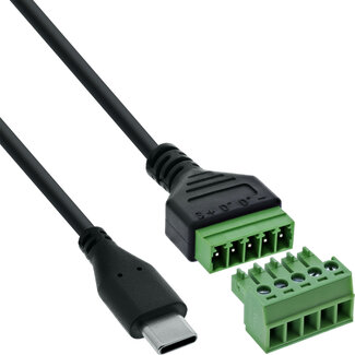 InLine InLine® USB-C stekker naar aansluitblok, 5-pins, met kabel