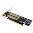 InLine® PCI Express kaart x16 naar 2x M.2, 1x mSATA