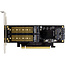 InLine® PCI Express kaart x16 naar 2x M.2, 1x mSATA