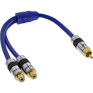 InLine InLine® Cinch-Y kabel, 1x Cinch male naar 2x Cinch female, 0,25m