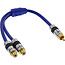 InLine® Cinch-Y kabel, 1x Cinch male naar 2x Cinch female, 0,25m