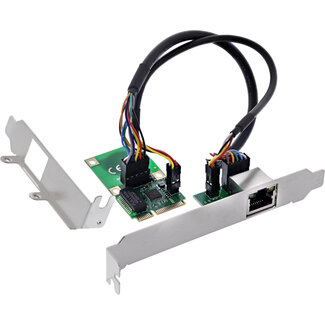 InLine InLine® Mini-PCIe Gigabit netwerkkaart, 1x RJ45, halve grootte, incl. module