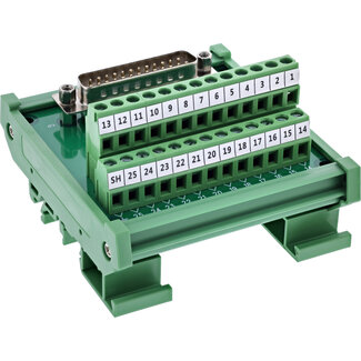 InLine InLine® D-Sub 25 klemmenblok, stekker, schroefklem, DIN-rail, genummerd