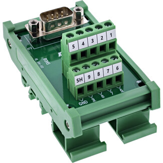 InLine InLine® D-Sub 9 aansluitblok, stekker, schroefklem, DIN-rail