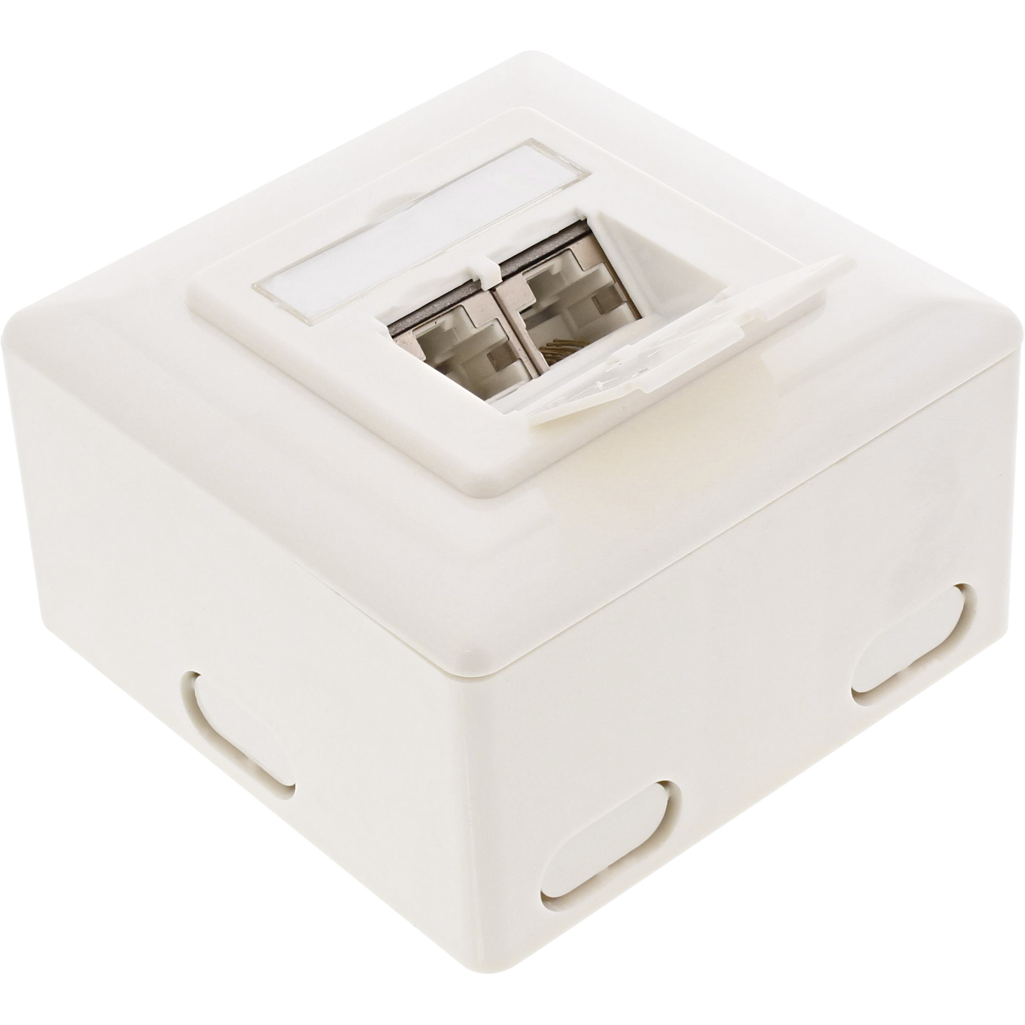 LogiLink Professional NP0023V RJ45 Cat.6 aansluitdoos (inbouw) 2X RJ45 STP (volledig afgeschermd) met 40° uitlaat