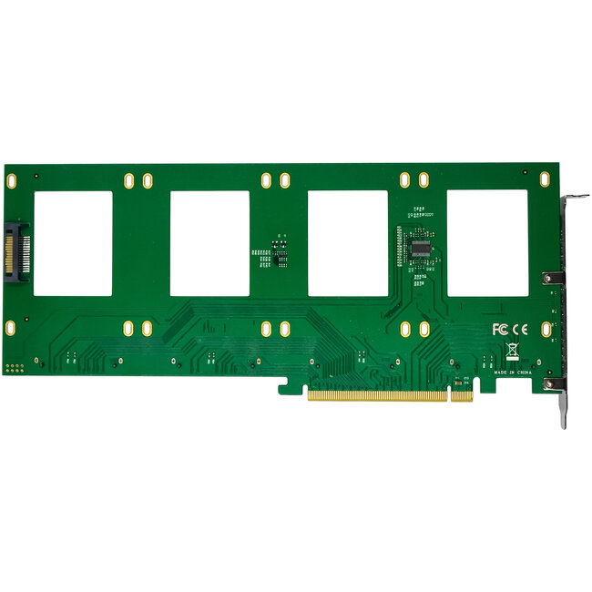 InLine® PCIe kaart naar 4x interne U.2 NVMe SFF-8639 - Bifurcatie, PCIe x16