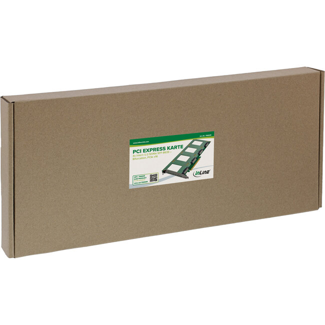InLine® PCIe kaart naar 4x interne U.2 NVMe SFF-8639 - Bifurcatie, PCIe x16