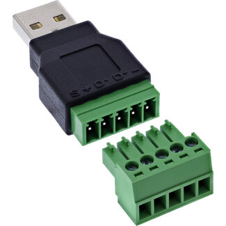 InLine InLine® USB-A-stekker naar aansluitblok, 5-polig, zonder kabel
