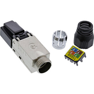 InLine InLine® RJ45 male Cat.6A 500MHz, veldbevestigbaar, afgeschermd, inschroefbaar v.