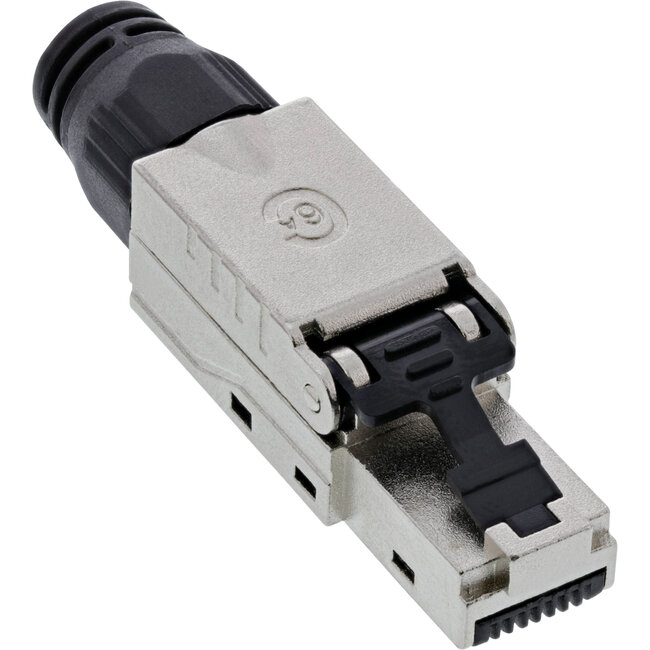 InLine® RJ45 male Cat.6A 500MHz, veldbevestigbaar, afgeschermd, inschroefbaar v.