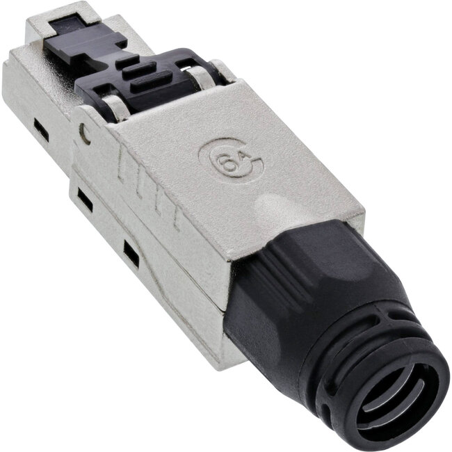 InLine® RJ45 male Cat.6A 500MHz, veldbevestigbaar, afgeschermd, inschroefbaar v.