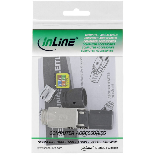 InLine® RJ45 male Cat.6A 500MHz, veldbevestigbaar, afgeschermd, inschroefbaar v.
