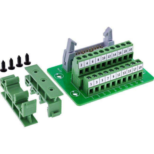 InLine® IDC 20 contactdoos naar aansluitblok, 10-pins, op printplaat