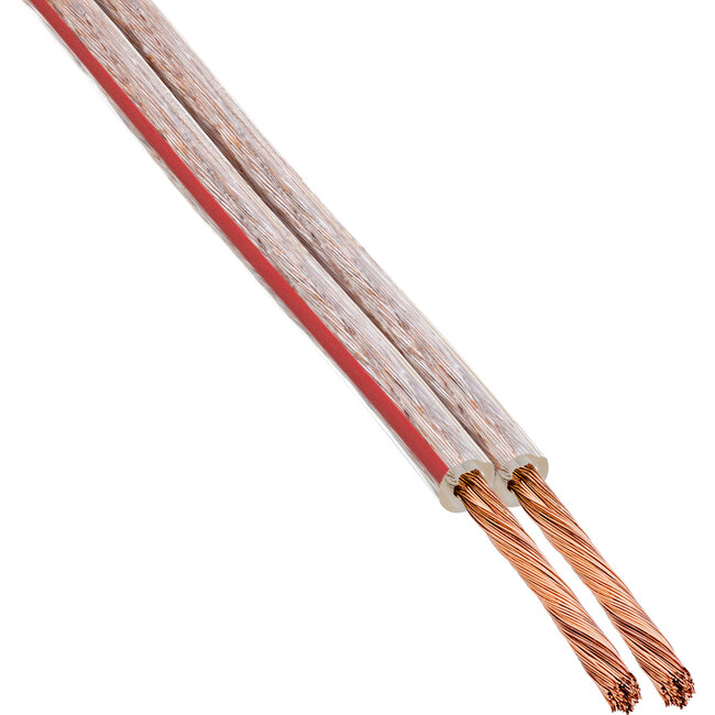 InLine® Luidsprekerkabel, 2x 2,5mm², CCA, transparant, 100m