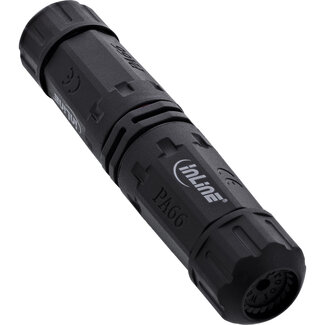 InLine InLine® Voedingskabel koppelaar, IP68, 3-polig, 2-weg, M20, zwart