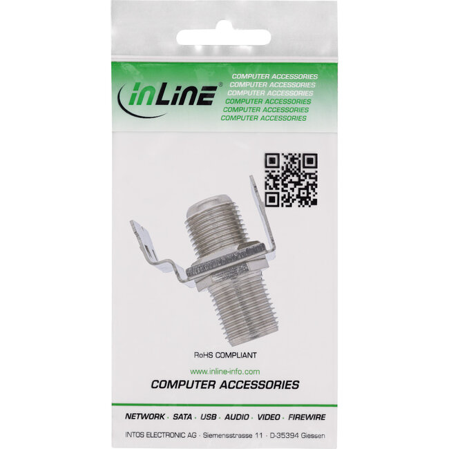 InLine® Keystone adapter, aansluitkoppeling voor satellietkabel, 2x F-bussen