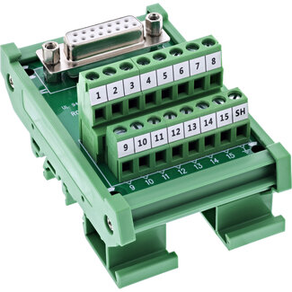 InLine InLine® D-Sub 15 aansluitblok, bus, schroefklem, voor opzetrail