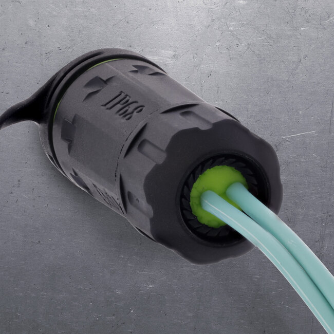 InLine® Glasvezel koppelaar LC, kort, IP68, 2x2 LC-connector, M20