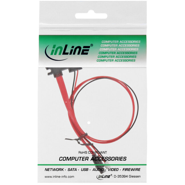 InLine® SATA verbindingskabel voor Banana Pi,met data- + stroomaansluiting,0,35m