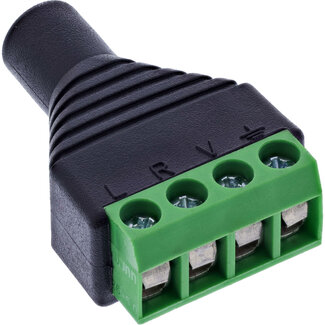 InLine InLine® 3,5 mm stekkerbus 4-pins stereo/micro naar aansluitblok