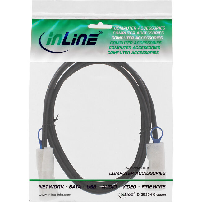 InLine® SAS verbindingskabel, Mini-SAS SFF-8088 naar Mini-SAS SFF-8088, 0,5m