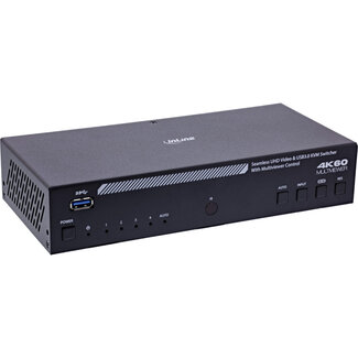 InLine InLine® KVM-switch, 4-weg, HDMI, 4K60Hz, multiviewer, USB-hub, zwart